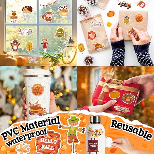 150 Fall Vinyl Stickers Pack - Waterproof Autumn Designs for Kids & Adults