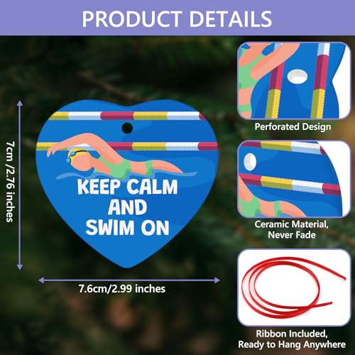 Xiecolty Ceramic Christmas Ornament for Swimmers and Swim Coaches