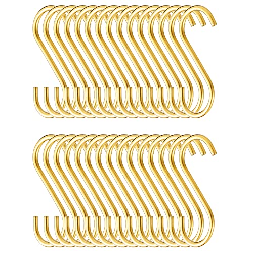 Evanda Gold S Hooks - 30 Pack Heavy Duty Stainless Steel Hanging Hooks