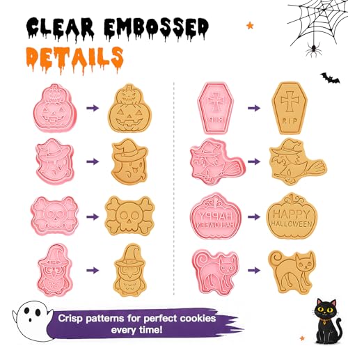 Halloween Cookie Cutters Set - 8 Fun Shapes for Kids & Parties