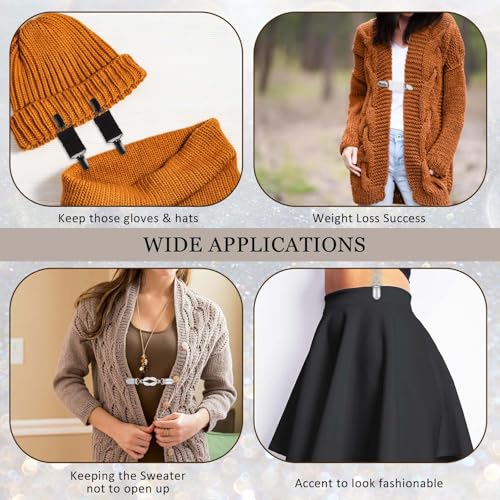 Style C Vintage Waist Cincher & Shirt Clip Set - 5 Pcs Retro Cinch Clips for Sweater, Shawl, Cardigan