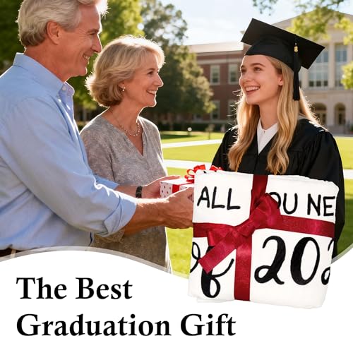 Class of 2026 Graduation Throw Blanket - Soft Flannel 50"x60" Gift for Her