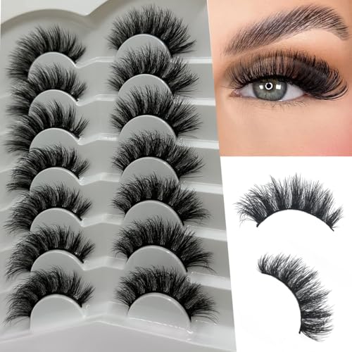 MYMYDA Fluffy False Eyelashes Natural Look Wispy 5D Strip Lashes