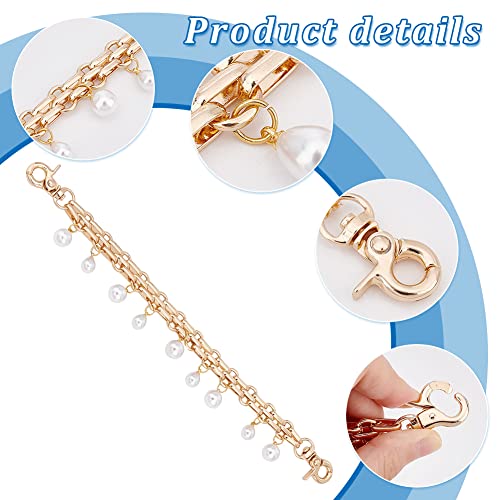 Gold Pearl Bag Charms Set - 2pcs 9.8 Inch Replacement Straps