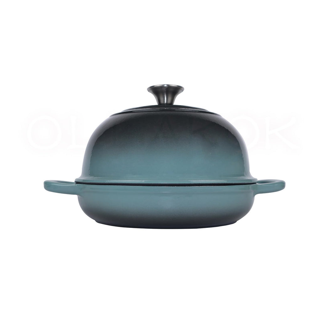 OLLAKOK Dutch Oven for Bread Baking, Enameled Cast Iron Dutch Oven Pot with Lid, Bread Oven for Sourdough Bread Baking, Cast Iron Bread Pan, 5 qt Cyan