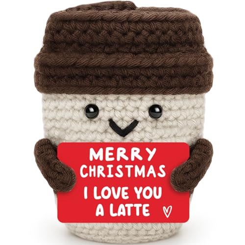 Christmas Coffee Mug Gift - I Love You a Latte Plush Decoration - Holiday Gift for Women Men