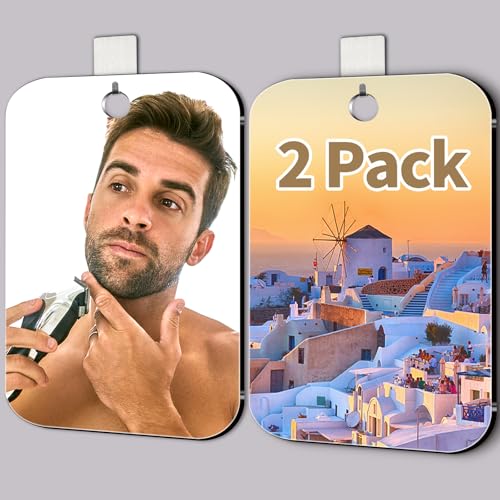 UNBREAKABL MIRO Silver 8x6 Inch Fogless Shower Mirrors 2 Pack - Unbreakable Plexiglass Wall & Travel Mirrors