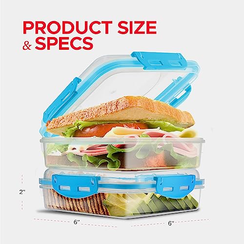 Tafura Sandwich Container with Lid, BPA-Free, 1 Pack - Black