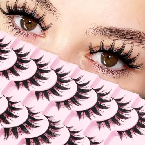 AM RIGHT THIRTY Faux 3D Mink False Eyelashes - 10 Pairs Multilayer Fluffy Manga Lashes