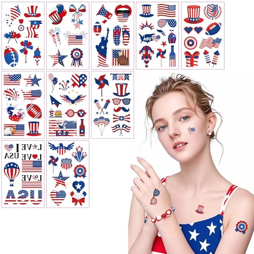 Artlunar 90 Pcs American Traditional Luminous Temporary Tattoos