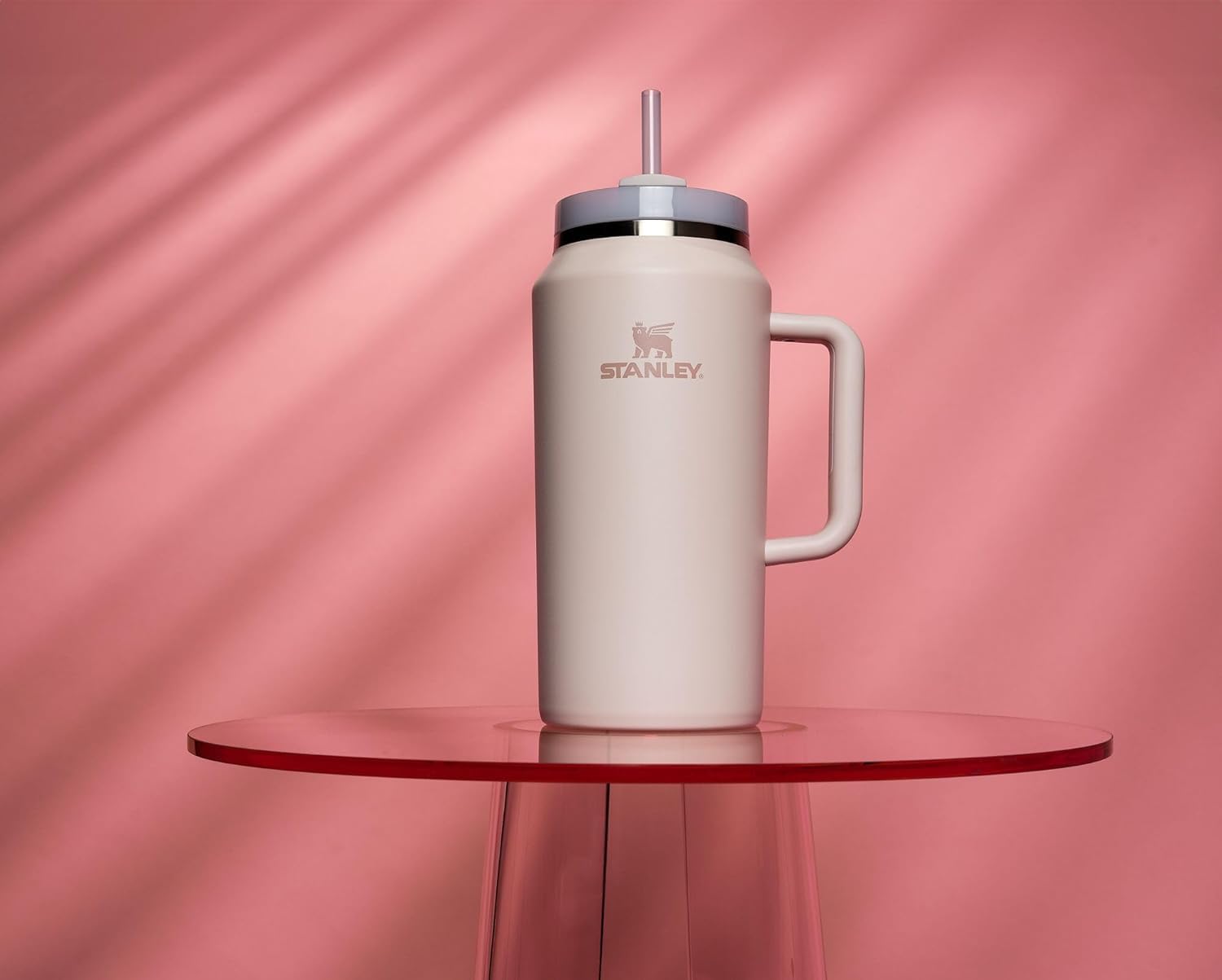STANLEY Quencher H2.0 Tumbler - 64 oz Insulated Stainless Steel Cup with Handle & Straw | Rose Quartz 2.0