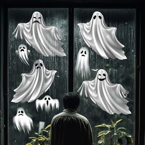 Extra Large Ghost Halloween Window Cling Sticker - Double-Sided Decor