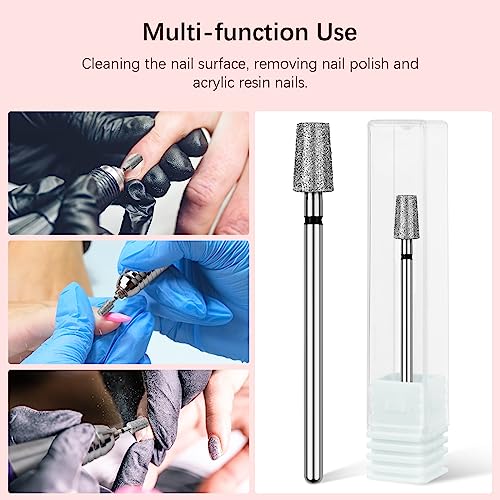 Rolybag Tapered Barrel Cuticle Nail Drill Bits - Coarse Diamond 3/32"
