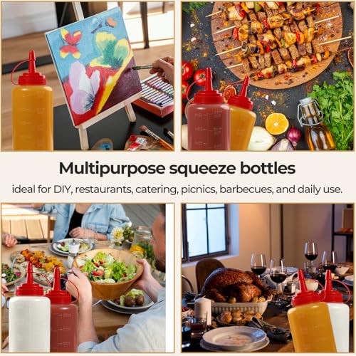 12 oz Condiment Squeeze Bottles - 3 Pack, Leakproof & BPA-Free