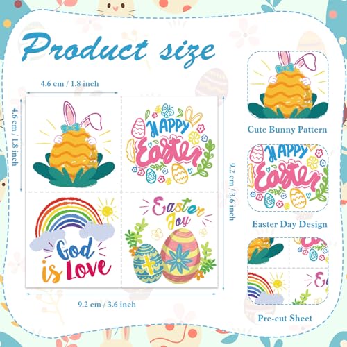 HOWAF 80Pcs Religious Easter Temporary Tattoos Christian Bible Stickers