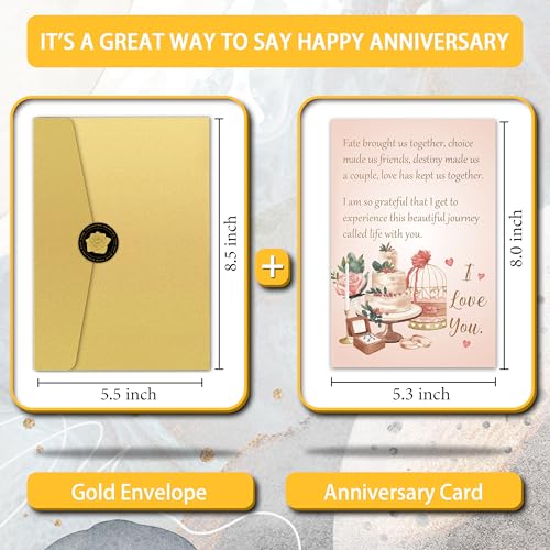 Vintage Anniversary Card for Husband & Wife - Heartfelt Message