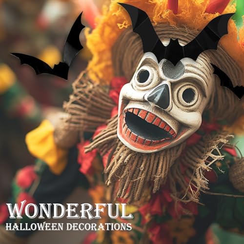 120 Pcs 3D Bat Wall Decor - Halloween Decorations for Indoor Use
