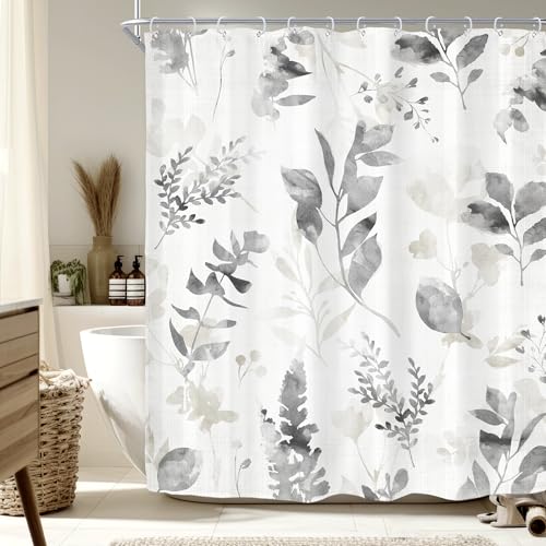 Riyidecor 60x72 Eucalyptus Leaves Shower Curtain - Waterproof Fabric