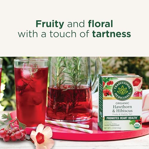 Traditional Medicinals Organic Hawthorn & Hibiscus Tea, 32 Tea Bags
