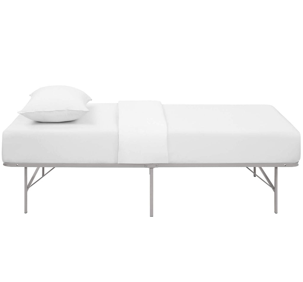 Modway Horizon Replaces Box Spring-Folding Metal Mattress Bed Frame, Twin, Gray