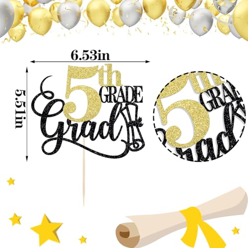 Congrats Grad Cake Topper 2026 - 5th Grade Graduation Decorations