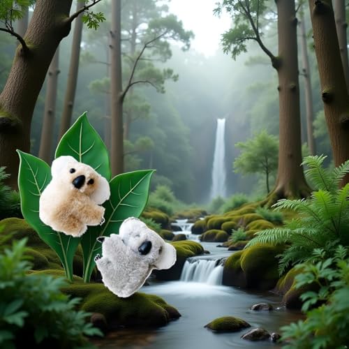 Senyango Plush Koala Hair Claw Clips - Cute Stuffed Animal Barrettes Set of 2