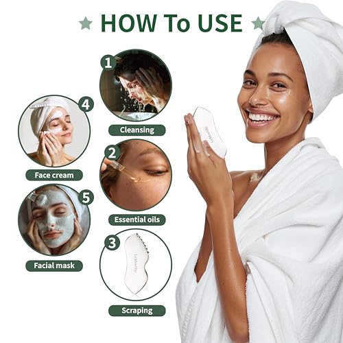 LeMeeOly Stainless Steel Gua Sha Facial Tool for Face and Neck Massage
