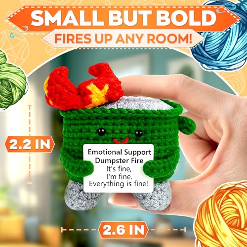 Reluen Handcrafted Crochet Desk Decor – Inspirational Gift Figure with Message Card