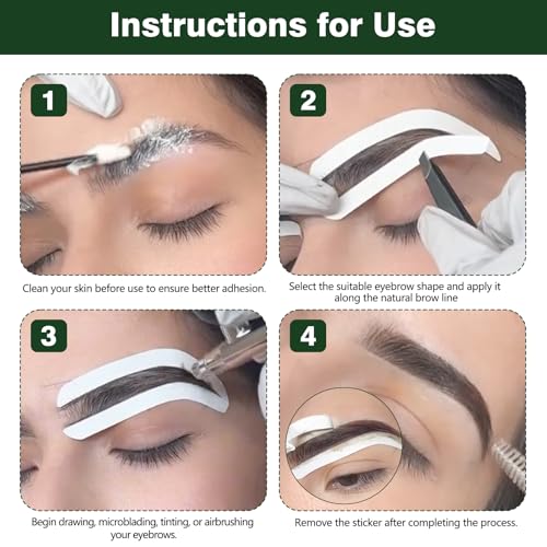 Disposable Eyebrow Stencil Tape Shaping Mapping Guides (12 Pairs)