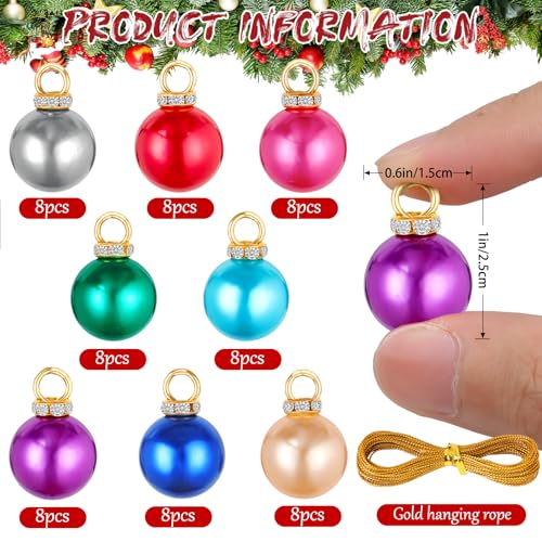 ASTNIC 64 Pcs Mini Christmas Ball Ornaments Shatterproof Tree Baubles