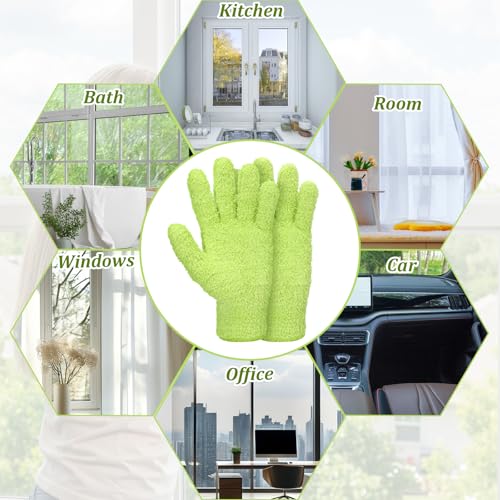 Abeillo Microfiber Cleaning Gloves for Dusting Plants & Home