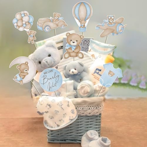 16Pcs Bear Centerpieces for Baby Shower & Birthday Party Decorations