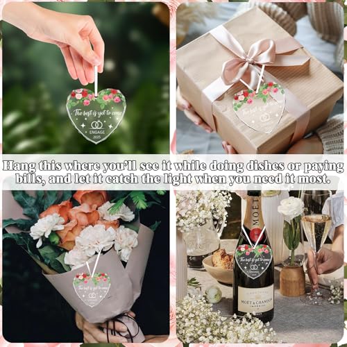 Heart-Shaped Glass Engagement Ornament for Couples - Perfect Gift
