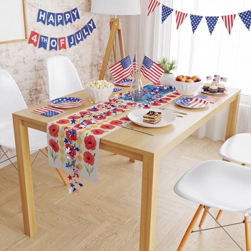 Patriotic Table Runner for 4th of July & Memorial Day - OHOME