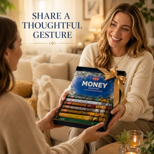 Assorted Money Incense Sticks Pack - 120 Sticks & Holder