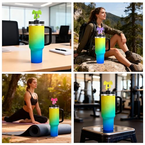 8PCS Bow Straw Toppers for 30oz/40oz Tumblers - Silicone Covers