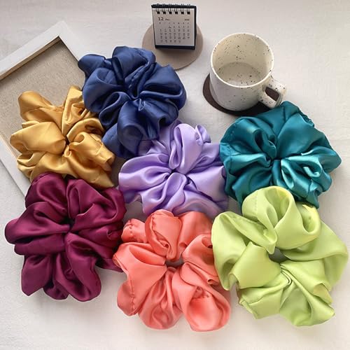 FUQAO Silk Satin Hair Scrunchies - No Damage Elastic Ponytail Holder
