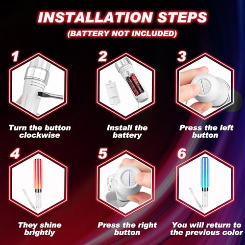 8 Pcs Halloween LED Glow Sticks with 15 Colors, Reusable Light Up Party Accessories - Variation of THIS listing