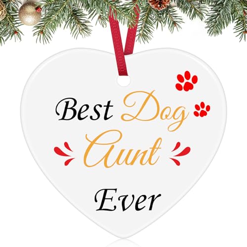 Dog Aunt Christmas Ornament - Gift for Dog Lovers & Aunts