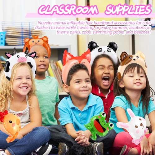 Libima 120 Pcs Inflatable Animal Headbands & Wristbands Party Set - Assorted Styles
