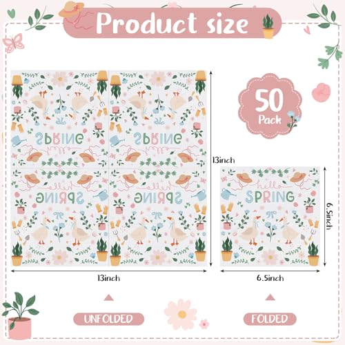 Goose Garden Party Napkins - 50 Count Spring 2-Ply Beverage Napkins