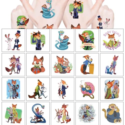 Zootopia Temporary Tattoos 20pcs Kids Party Favors & Decorations