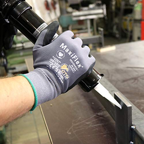 MaxiFlex 34-874 Ultimate Nitrile Grip Work Gloves, Medium, 3 Piece