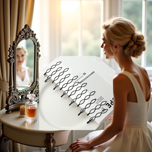 Cauaoa 12 Pcs Mini Black Bobby Pins Vintage Hair Clips for Bangs