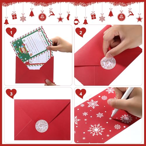 300 Pcs Christmas Letter to Santa Writing Kit with Envelopes & Stickers - Classic Variation