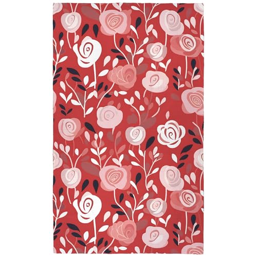 Eunzel Microfiber Kitchen Tea Towel, Quick Dry Dish Towel, 18" x 30" Rose
