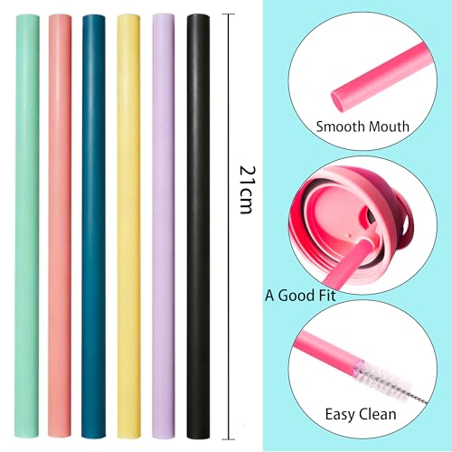 8 Pack Reusable Straws for Owala FreeSip 24oz & 32oz Bottles