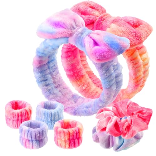 Spa Headband and Wristband Set for Washing Face - 8Pcs Skincare Kit