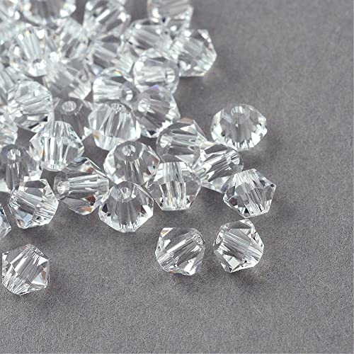 Perlin Preciosa 4mm Crystal Glass Bicone Beads 40 Pcs - Crystal Clear