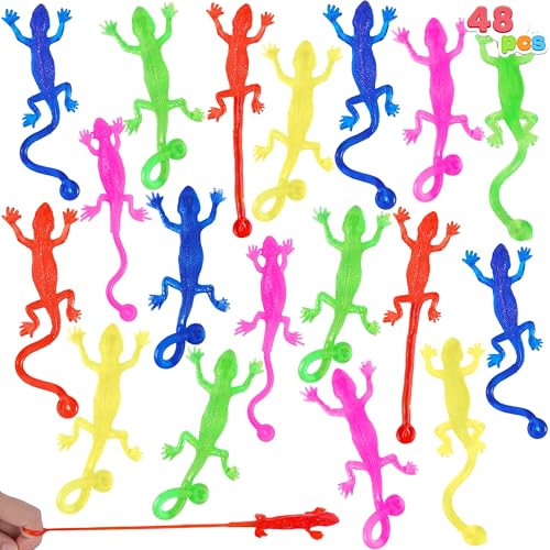 JOYIN 48 Pcs Sticky Lizards Party Favors for Kids